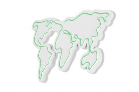 Decoratiune luminoasa LED, World Map, Benzi flexibile de neon, DC 12 V, Verde