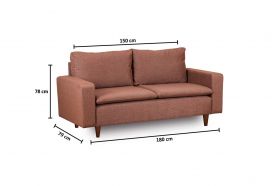 Canapea 2 locuri, Futon, 859FTN2712, Metal, Maro deschis