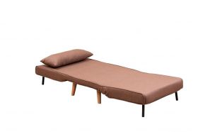 Canapea extensibilă cu 1 loc, Futon, 859FTN2329, Metal , Maro