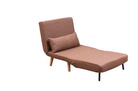 Canapea extensibilă cu 1 loc, Futon, 859FTN2329, Metal , Maro