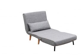 Canapea extensibilă cu 1 loc, Futon, 859FTN2330, Metal , Gri deschis