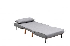 Canapea extensibilă cu 1 loc, Futon, 859FTN2330, Metal , Gri deschis