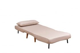 Canapea extensibilă cu 1 loc, Futon, 859FTN2331, Metal , Crem