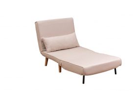 Canapea extensibilă cu 1 loc, Futon, 859FTN2331, Metal , Crem