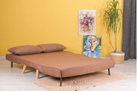 Canapea extensibilă cu 2 locuri, Futon, 859FTN2715, Metal , Maro