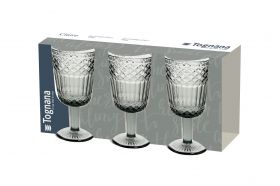 Set 3 pahare Claire, Tognana Porcellane, 270 ml, sticla, gri