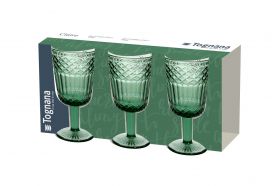 Set 3 pahare Claire, Tognana Porcellane, 270 ml, sticla, verde