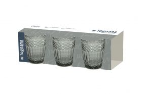 Set 3 pahare Claire, Tognana Porcellane, 300 ml, sticla, gri