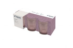 Set 3 pahare Diamante, Tognana Porcellane, 300 ml, sticla, roz