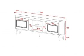 Comoda TV, Coraline, Rudy v2, 180x55x35 cm, Maro