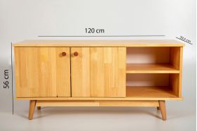 Comoda TV, Dekzy, Revo, 120x56x39.5 cm, Stejar