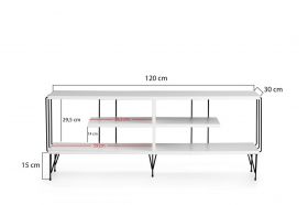 Comoda TV, Kalune Design, Eze, 120x44.5x30 cm, Alb