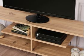 Comoda TV, Kalune Design, Eze, 120x44.5x30 cm, Stejar