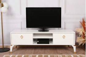 Comoda TV, Kalune Design, Posh, 143x47x40 cm, Alb