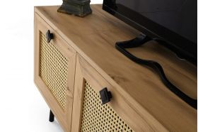 Comoda TV, Kalune Design, Alcazar 140, 140x60x40 cm, Stejar / Negru