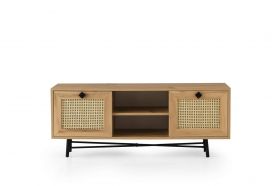 Comoda TV, Kalune Design, Begonya 140, 140x60x40 cm, Stejar / Negru