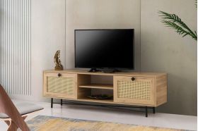 Comoda TV, Kalune Design, Begonya 180, 180x60x40 cm, Stejar / Negru