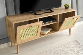 Comoda TV, Kalune Design, Letoon 140, 140x60x40 cm, Stejar