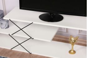 Comoda TV, Kalune Design, Zigzag, 120x40x30 cm, Alb