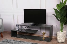 Comoda TV, Kalune Design, Zigzag, 120x40x30 cm, Antracit