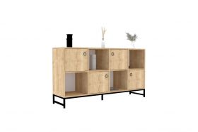 Consola, Puqa Design, Umay, 160x85x40 cm, PAL, Safir / Negru