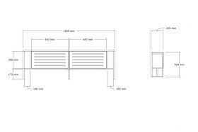 Comoda TV, Puqa Design, Bex, 160x50.4x24.5 cm, PAL, Maro