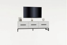 Comoda TV, Puqa Design, Melody, 160x50x40 cm, PAL, Alb