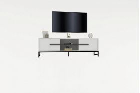 Comoda TV, Puqa Design, Mono, 160x50x40 cm, PAL, Alb