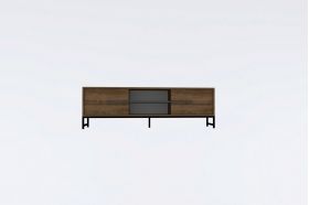 Comoda TV, Puqa Design, Mono, 160x50x40 cm, PAL, Maro