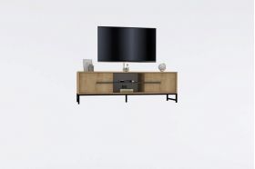 Comoda TV, Puqa Design, Mono, 160x50x40 cm, PAL, Maro