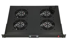 Extralink 19' RACK MOUNT FAN PANEL (4 FANS) WITH THERMOSTAT Panou ventilator (EX.14718)