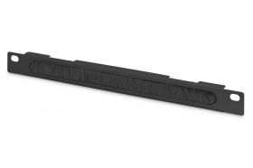 DIGITUS 254 mm (10') 0.5U cable brush management panel 22x254x10 mm, color black (RAL 9005) (DN-10-ORG-1-2U-B)