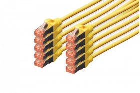 DIGITUS CAT 6 S-FTP patch cord, Cu, LSZH AWG 27/7, length 1 m, 10 pieces, color yellow (DK-1644-010-Y-10)