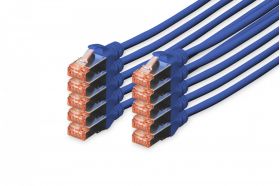 DIGITUS CAT 6 S-FTP patch cord, Cu, LSZH AWG 27/7, length 3 m, 10 pieces, color blue (DK-1644-030-B-10)