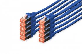 DIGITUS CAT 6 S-FTP patch cord, Cu, LSZH AWG 27/7, length 5 m, 10 pieces, color blue (DK-1644-050-B-10)