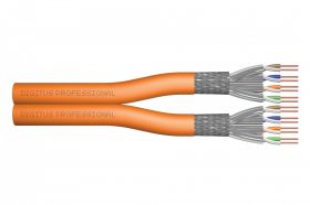 DIGITUS CAT 7 S-FTP installation cable, 1200 MHz Dca (EN 50575), AWG 23/1, 100 m ring, DX, orange (DK-1743-VH-D-1)