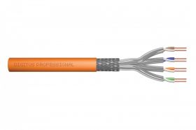 DIGITUS CAT 7 S-FTP installation cable, 1200 MHz Dca (EN 50575), AWG 23/1, 100 m ring, SX, orange (DK-1743-VH-1)