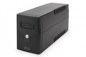 DIGITUS Line-Interactive UPS, 600VA/360W 12V/7Ah x1 battery,2x CEE 7/7 outlet,RJ-11,LED (DN-170063)