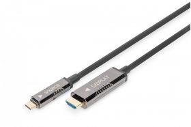 DIGITUS USB - Typ C zu HDMI AOC FO Adapter cable HDMI Version 2.0; Max 4Kx2K@60Hz; 20m (AK-330150-200-S)