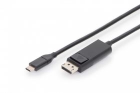 DIGITUS USB Type-C adapter cable, Type-C to DP M/M, 2.0m, 4K/60Hz, 32,4 GB, bl, gold (AK-300333-020-S)