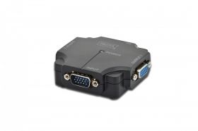 DIGITUS VGA Splitter, 2port, plastic housing 350 MHz, HDSUB 15/M -> 2x HDSUB 15/F, 1080p (DS-41120-1)