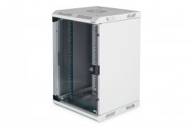 DIGITUS 10' and 19' combi wall mounting cabinet 10U horizontal (10'), 5U vertical (19'), grey (DN-1019)