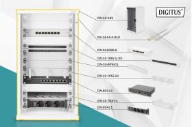 DIGITUS 10 inch network bundle, including 12U cabinet, grey and various components (DN-10-SET-3)