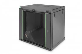 DIGITUS 12U wall mounting cabinet, Dynamic 611x600x450 mm, color black (RAL 9005) (DN-19 12-U-EC-SW)