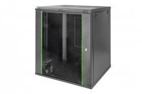 DIGITUS 16U wall mounting cabinet 789x600x600 mm, color black (RAL 9005) (DN-19 16U-6/6-EC-SW)