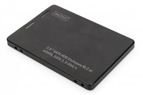 DIGITUS 2,5' SATA HDD Enclosure M.2 or mSATA SATA 3 6 Gbit/s, write speed up to 520 MB/s (DA-71118)