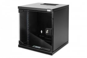 DIGITUS 254 mm (10') 6U wall mounting cabinet 330x312x300 mm, color black (RAL 9005) (DN-10-06U-B)