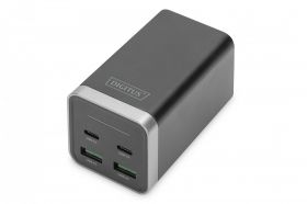 DIGITUS 4-Port USB-charging adapte, 65W GaN 65W, 2x USB-C, 2x USB-A, PD3.0 (DA-10180)