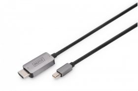 DIGITUS 8K@60Hz. M/M; mini DP to HDMI; adapter cable Alu Housing; Black; 1m (DB-340109-010-S)