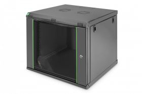 DIGITUS 9U wall mounting cabinet, Dynamic 478x600x450 mm, color black (RAL 9005) (DN-19 09-U-EC-SW)